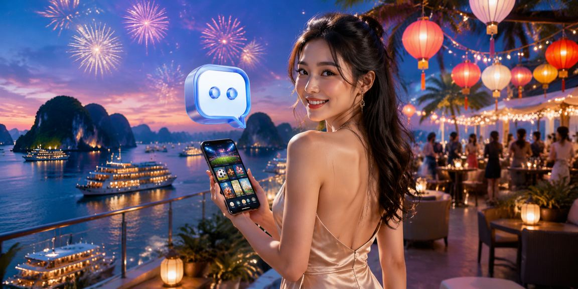 Người dùng trải nghiệm casino trên điện thoại di động tại vịnh Hạ Long